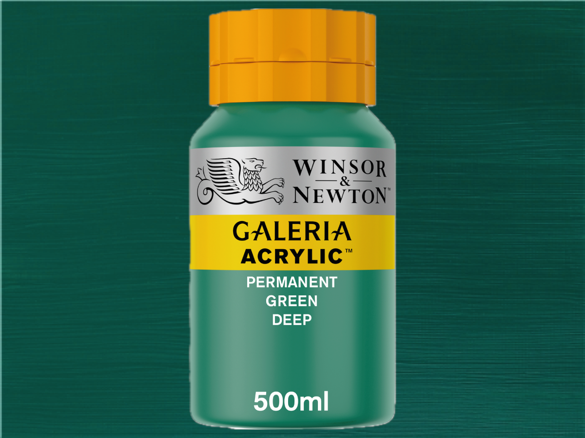 WINSOR & NEWTON GALERIA 500ML 482 PERMANENTGRÜN DUNKEL 1