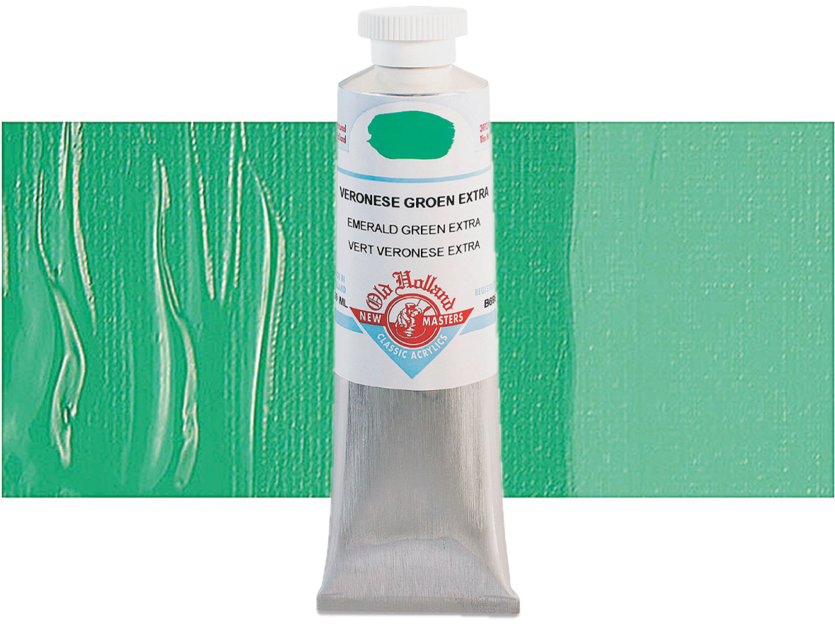 OLD HOLLAND NEW MASTERS ACRYL 60ML SERIE B EMERALD GREEN EXTRA 698 1
