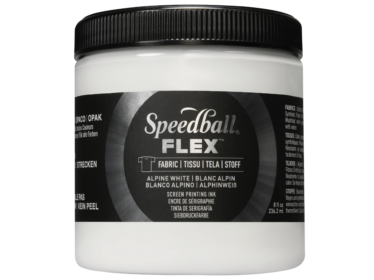 SPEEDBALL FLEX SCREEN PRINTING FABRIC INK 236ML ALPINE WHITE 1