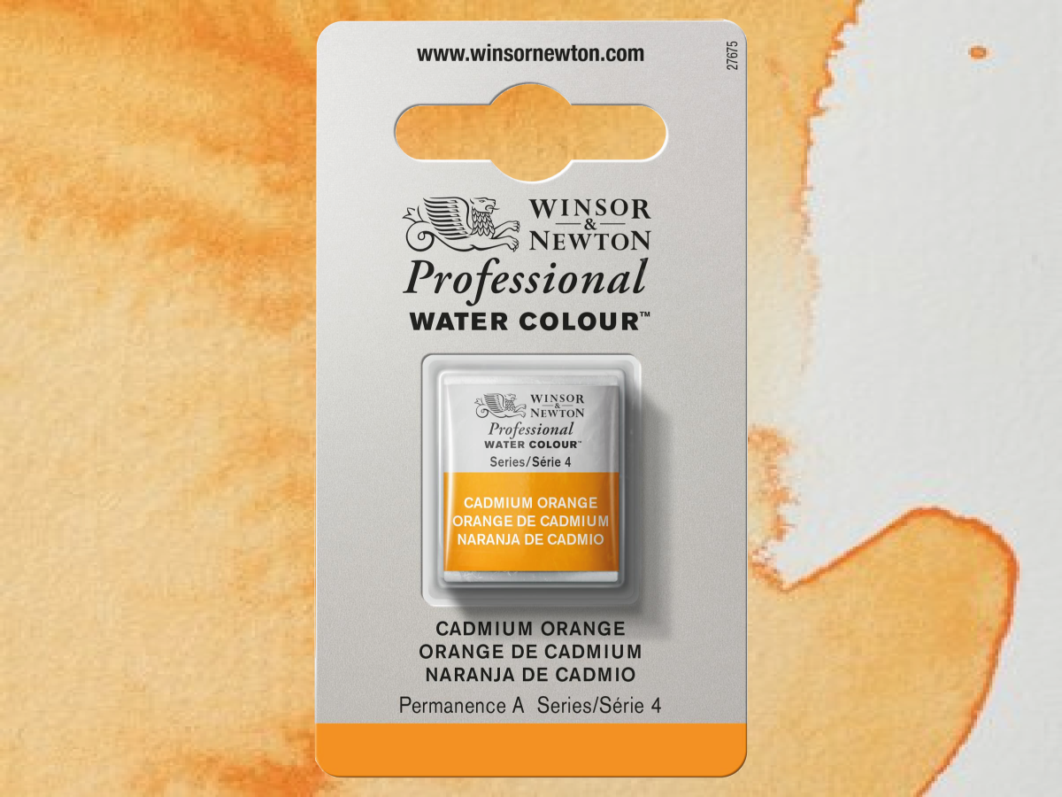 WINSOR & NEWTON AQUARELLFARBE 1/2 NÄPF 089 KADMIUMORANGE 1