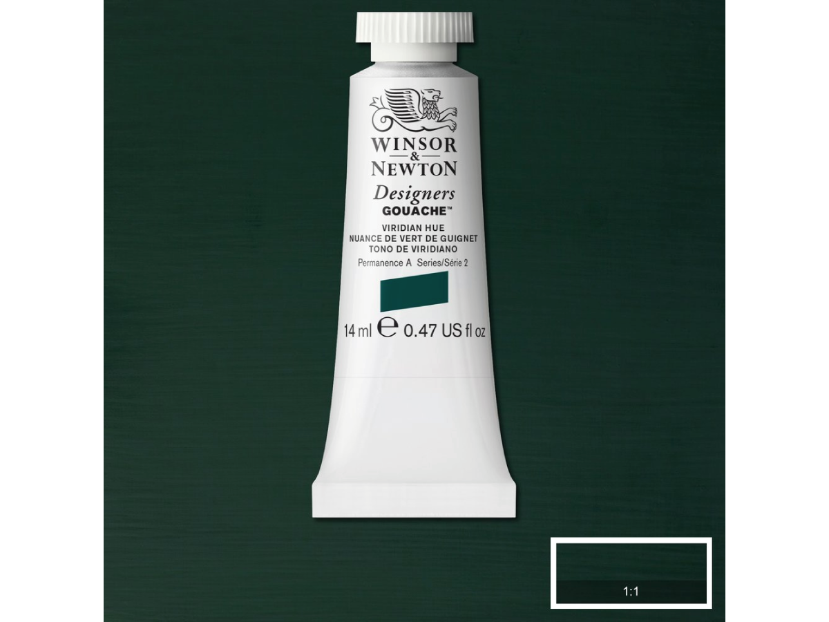 WINSOR & NEWTON DESIGNERS GOUACHE 14ML 696 VIRIDIAN HUE 1