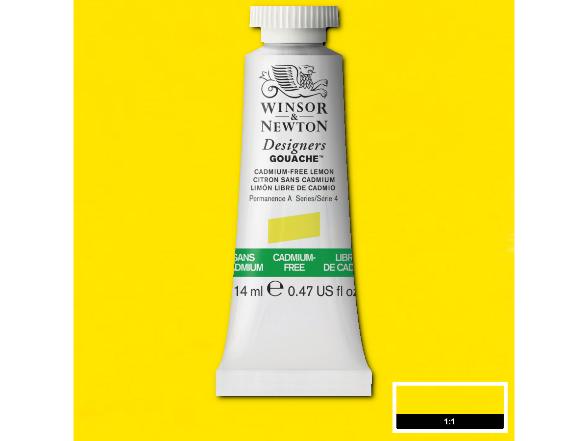 WINSOR & NEWTON DESIGNERS GOUACHE 14ML 898 CADMIUM FREE LEMON 1