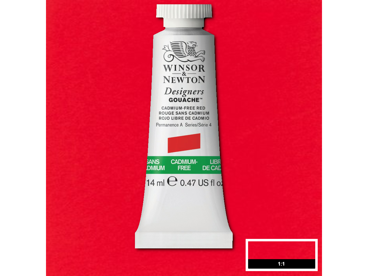 WINSOR & NEWTON DESIGNERS GOUACHE 14ML 901 CADMIUM FREE RED 1