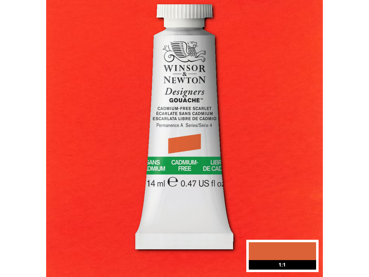 WINSOR & NEWTON DESIGNERS GOUACHE 14ML 903 CADMIUM FREE SCARLET 1