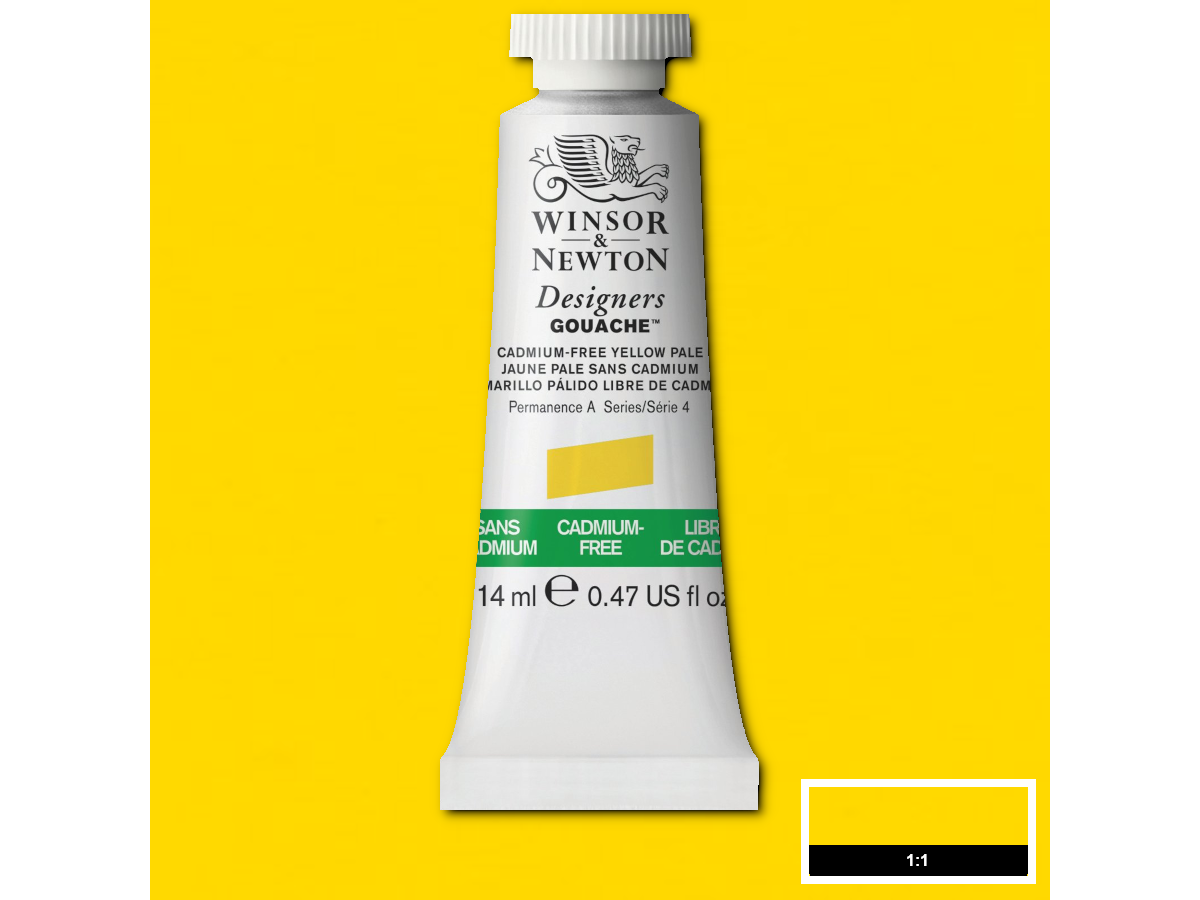 WINSOR & NEWTON DESIGNERS GOUACHE 14ML 907 CADMIUM FREE YELLOW PALE 1