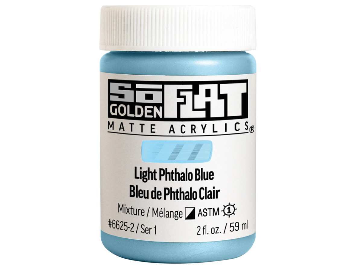 GOLDEN SOFLAT ACRYLIC 59ML 6625 LIGHT PHTHALO BLUE 1