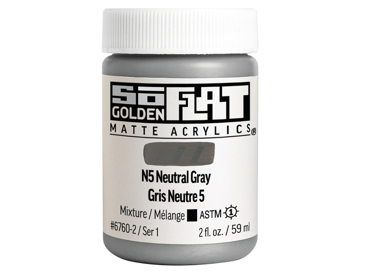 GOLDEN SOFLAT ACRYLIC 59ML 6760 N5 NEUTRAL GRAY 1