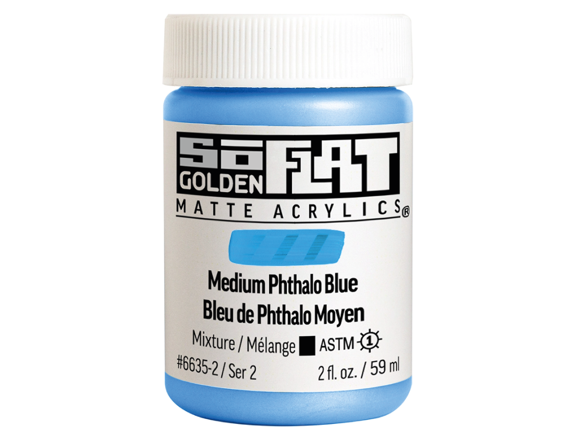 GOLDEN SOFLAT ACRYLIC 59ML 6635 MEDIUM PHTHALO BLUE 1