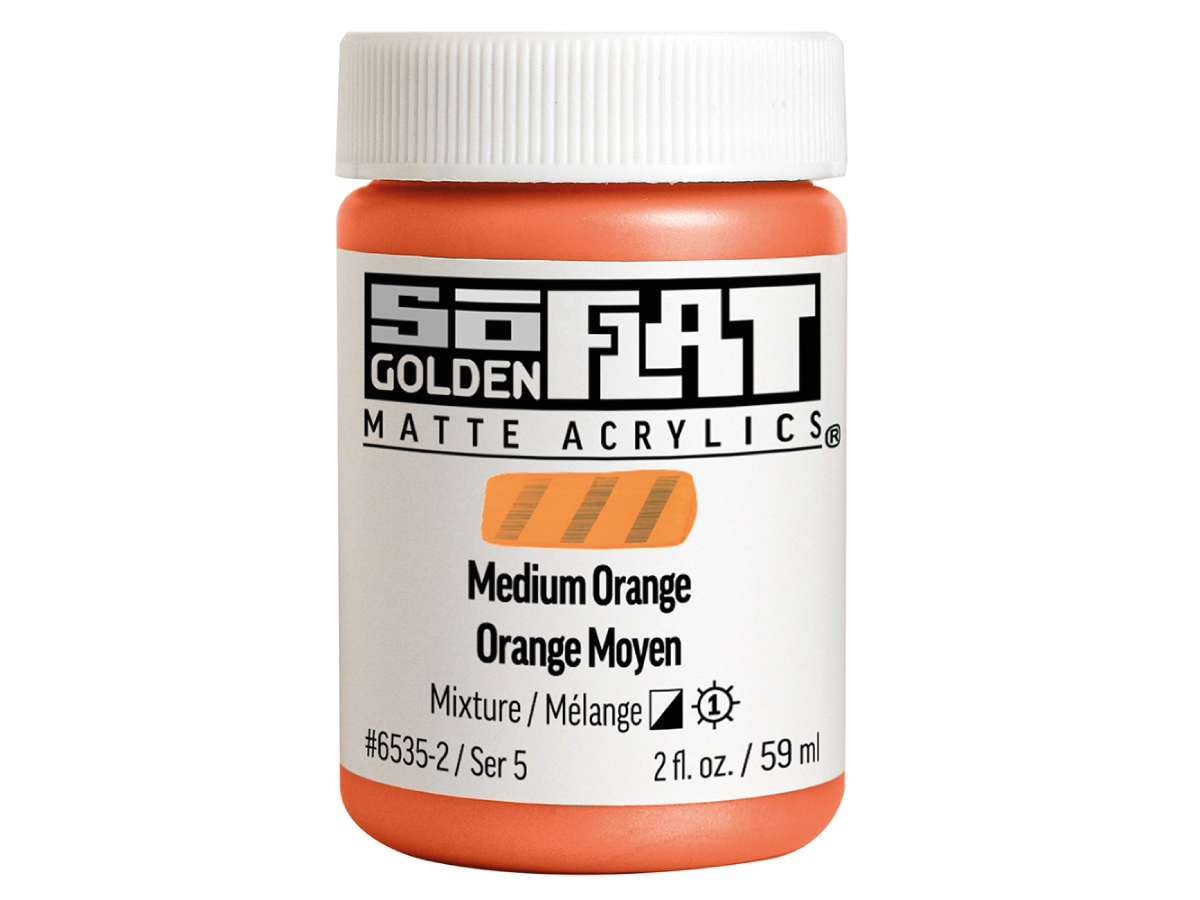 GOLDEN SOFLAT ACRYLIC 59ML 6535 MEDIUM ORANGE 1