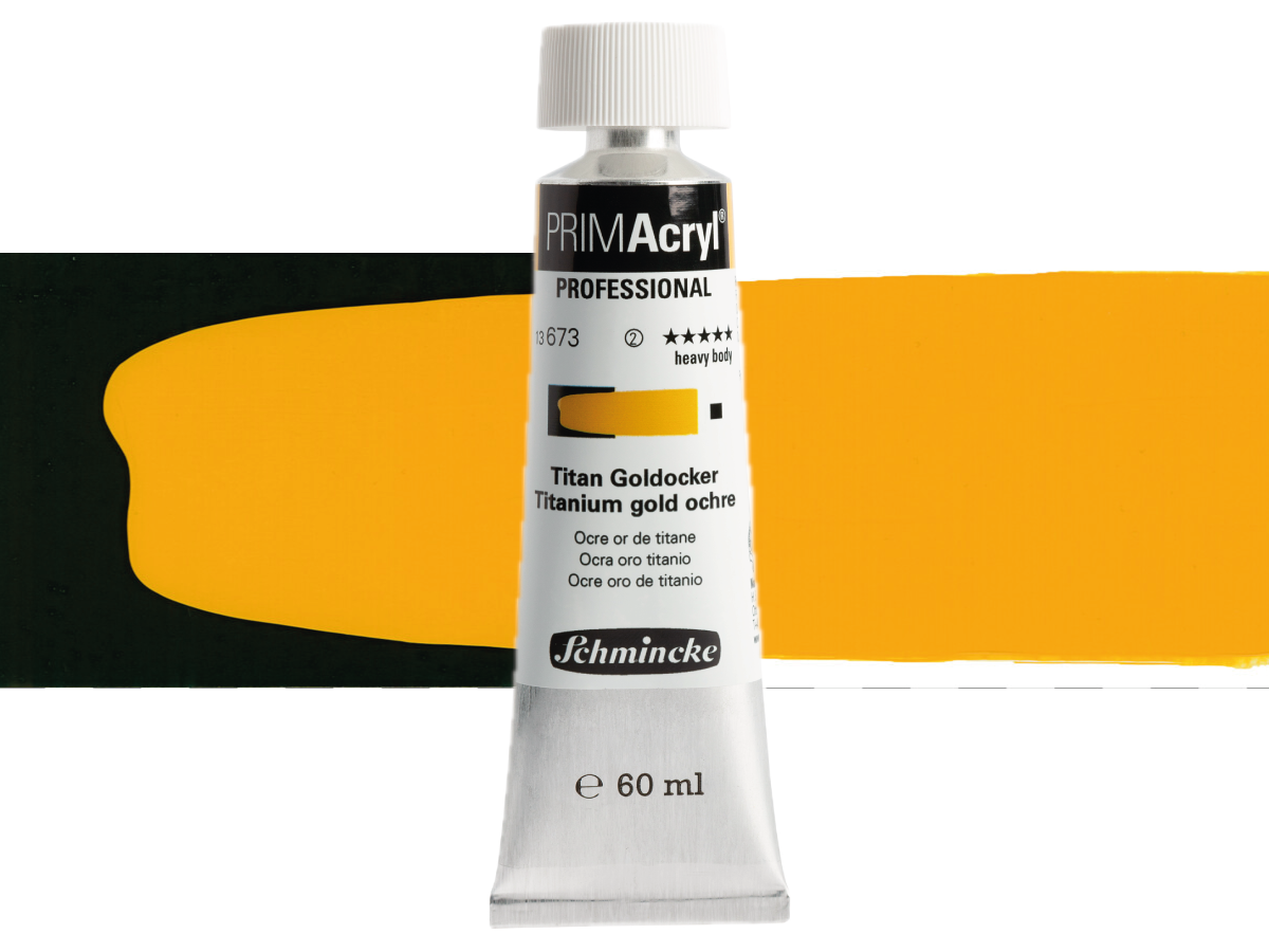 SCHMINCKE PRIMACRYL 60ML S2 673 TITANIUM GOLD OCHRE 1