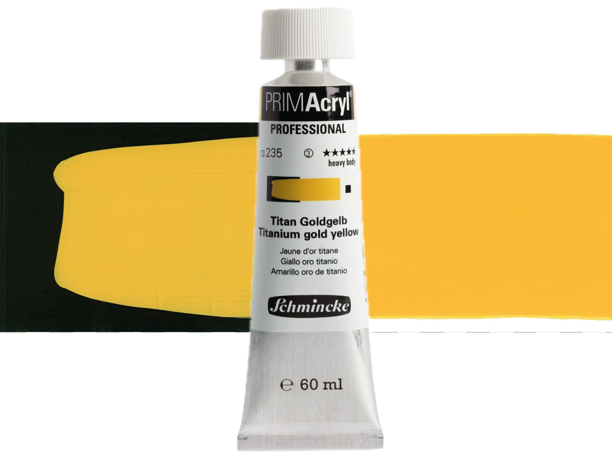 SCHMINCKE PRIMACRYL 60ML S3 235 TITANIUM GOLD YELLOW 1