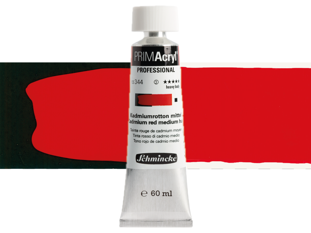 SCHMINCKE PRIMACRYL 60ML S3 344 CADMIUM RED MEDIUM HUE 1