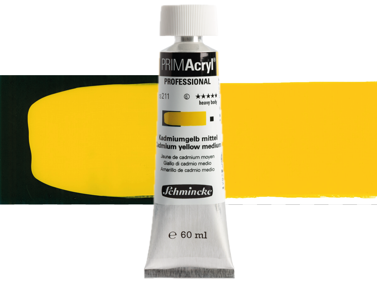 SCHMINCKE PRIMACRYL 60ML S6 211 CADMIUM YELLOW MEDIUM 1