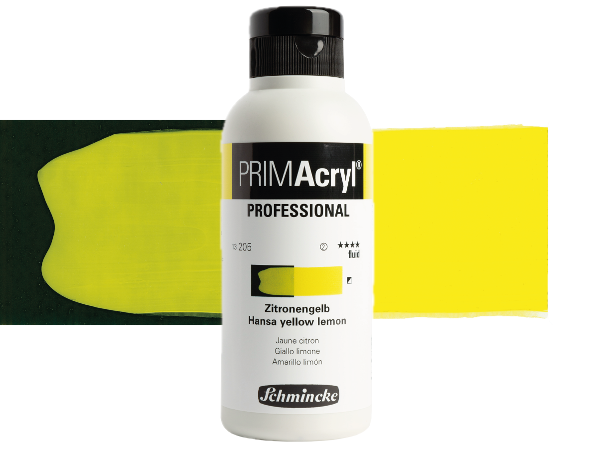 SCHMINCKE PRIMACRYL FLUID 250ML S2 205 HANSA YELLOW LEMON 1