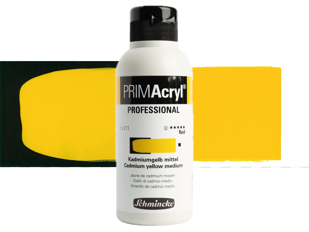 SCHMINCKE PRIMACRYL FLUID 250ML S6 211 CADMIUM YELLOW MEDIUM 1