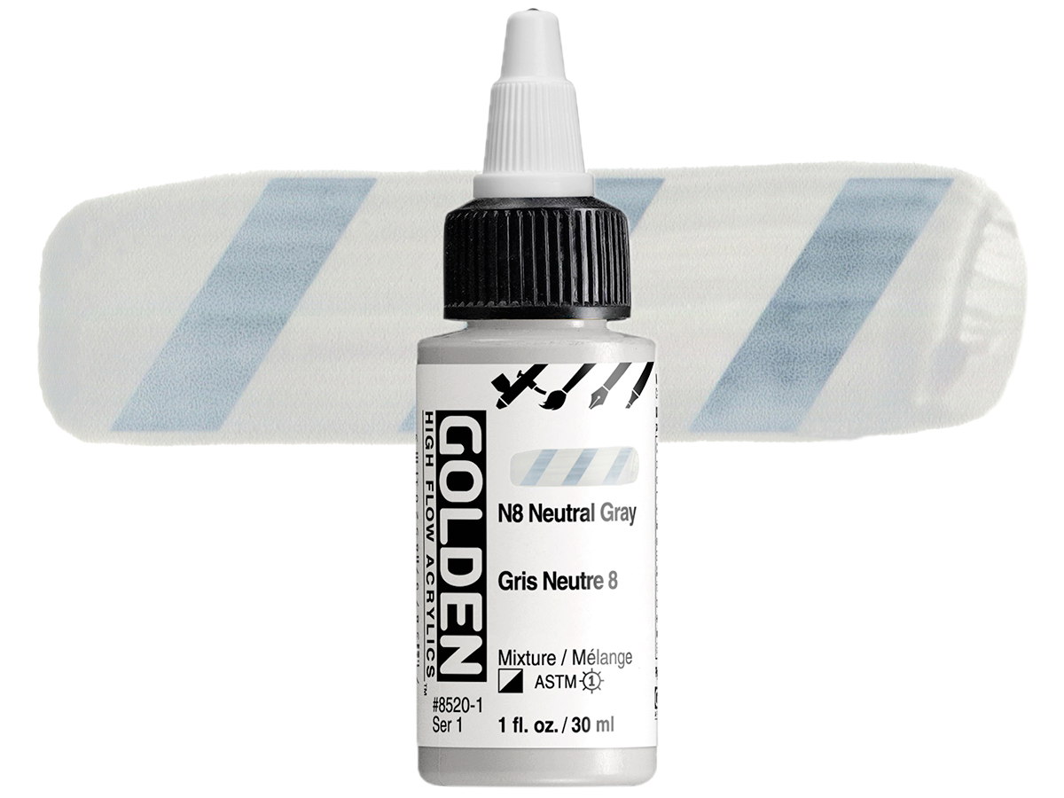 GOLDEN HIGH FLOW ACRYL 30ML S1 N8 NEUTRAL GREY 1