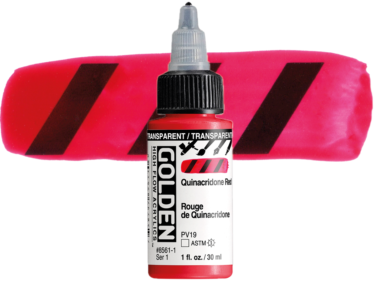 GOLDEN HIGH FLOW ACRYL 30ML S1 TRANSP. QUINACRIDONE RED 1