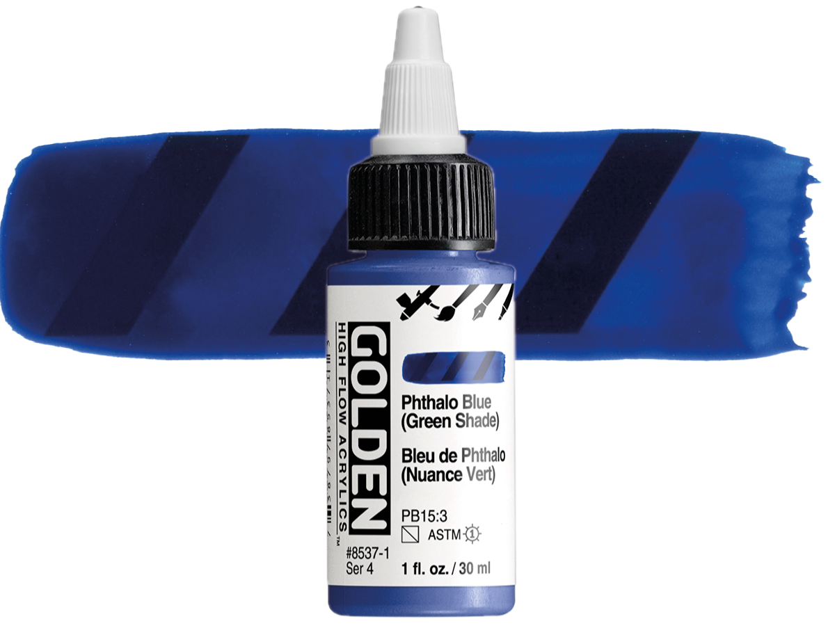 GOLDEN HIGH FLOW ACRYL 30ML S4 PHTHALO BLUE (GREEN SHADE) 1
