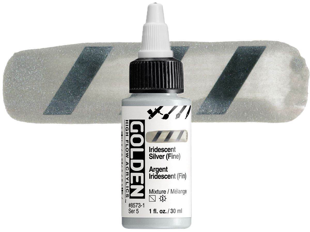 GOLDEN HIGH FLOW ACRYL 30ML S5  IRIDESCENT SILVER (FINE) 1