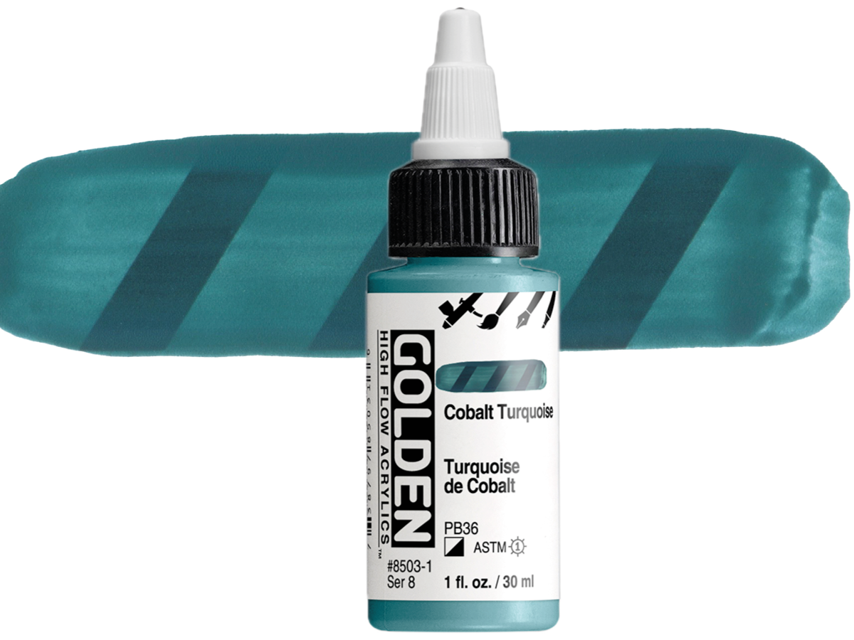 GOLDEN HIGH FLOW ACRYL 30ML S8 COBALT TURQUOISE 1