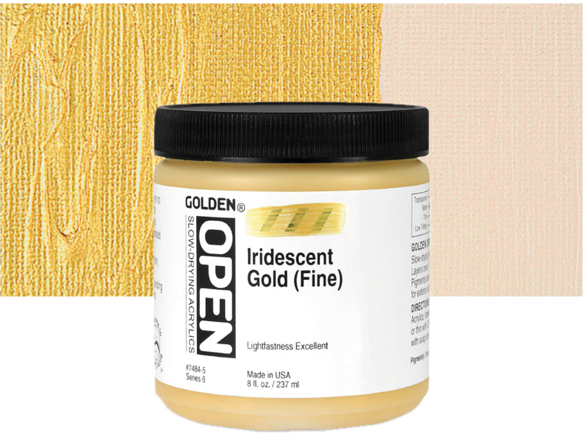 GOLDEN OPEN ACRYLIC 237ML 7484 S6 IRIDESCENT GOLD FINE 1