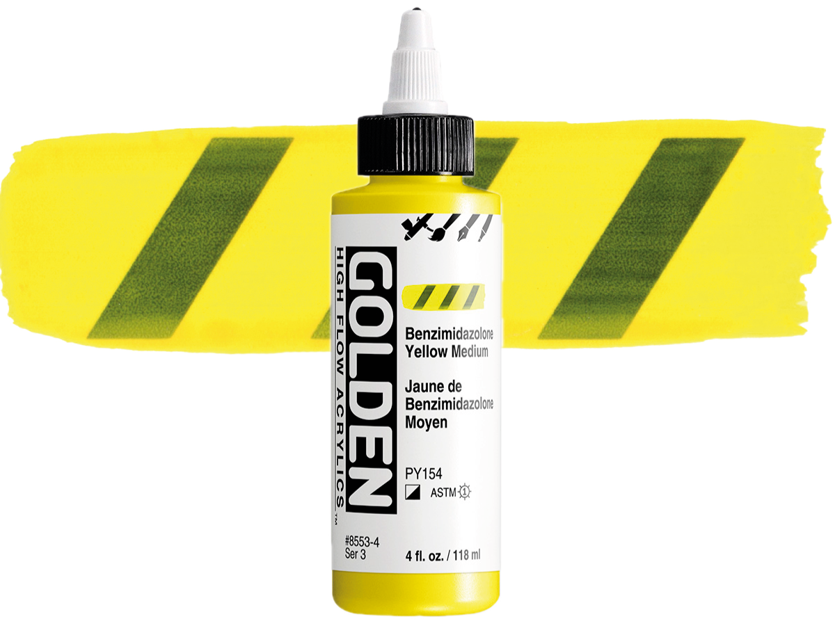GOLDEN HIGH FLOW ACRYL 119ML S3 BENZIMIDAZOLONE YELLOW MEDIUM 1