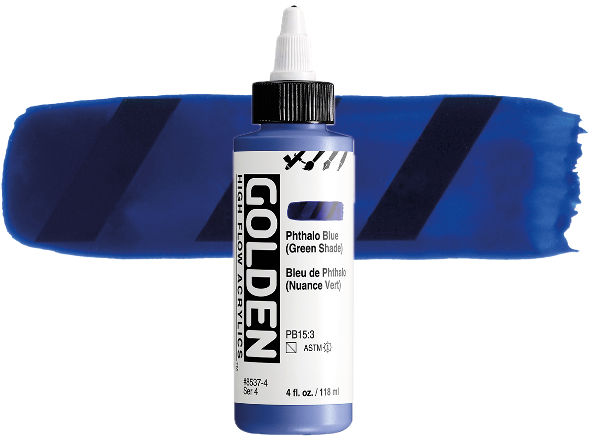 GOLDEN HIGH FLOW ACRYL 119ML S4 PTHALO BLUE (GREEN SHADE) 1