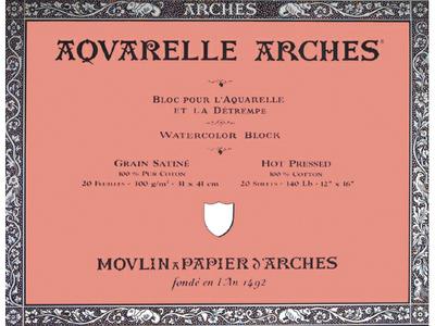 ARCHES AQUARELLBLOCK SATINÉ 300G/M2 31x41 15BLATT 1