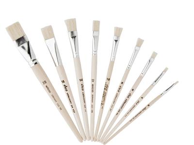 VAN BEEK BORSTENPINSEL SET 9 FLACH KURZSTIL 1