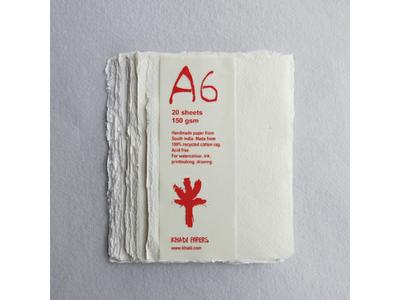 KHADI INDIA HADERNPAPIER 150G/M² A6 20 BLATT 1