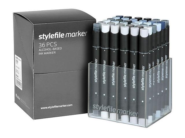 STYLEFILE MARKERSET 36GR 36-DELIG GREY OP=OP 1