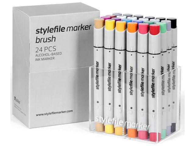 STYLEFILE BRUSH MARKERSET BR24MA 24-DELIG MAIN A OP=OP 1
