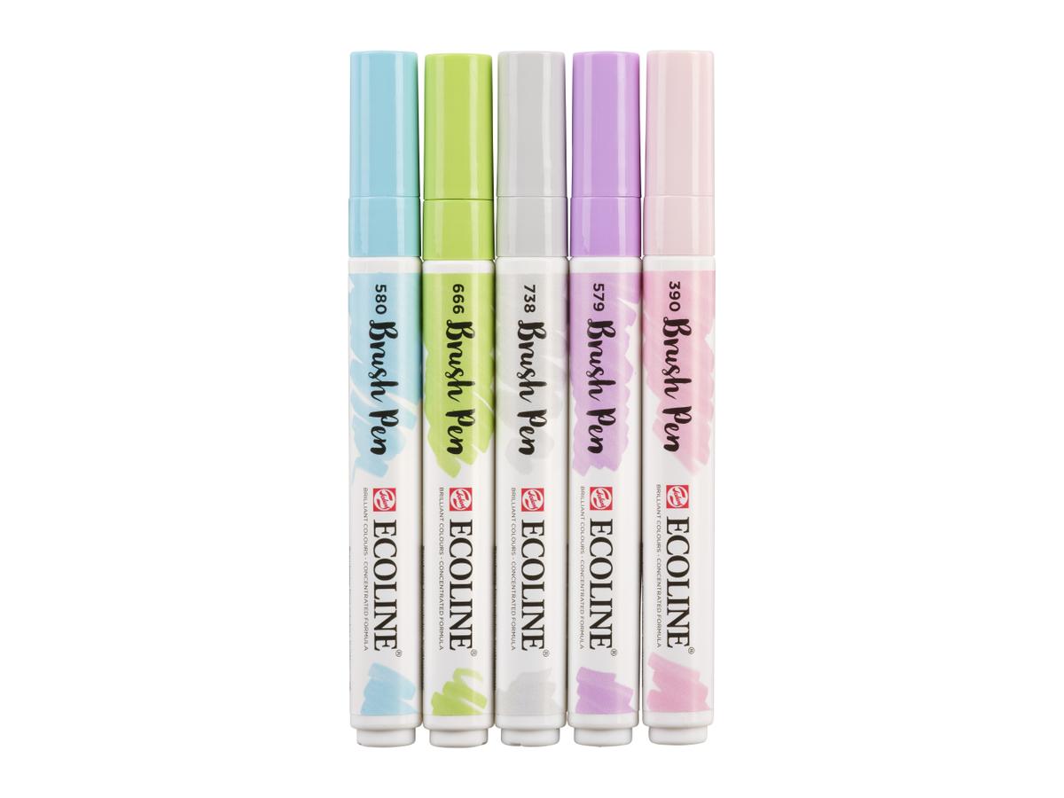 TALENS ECOLINE BRUSH PEN SET 5 PASTEL 1