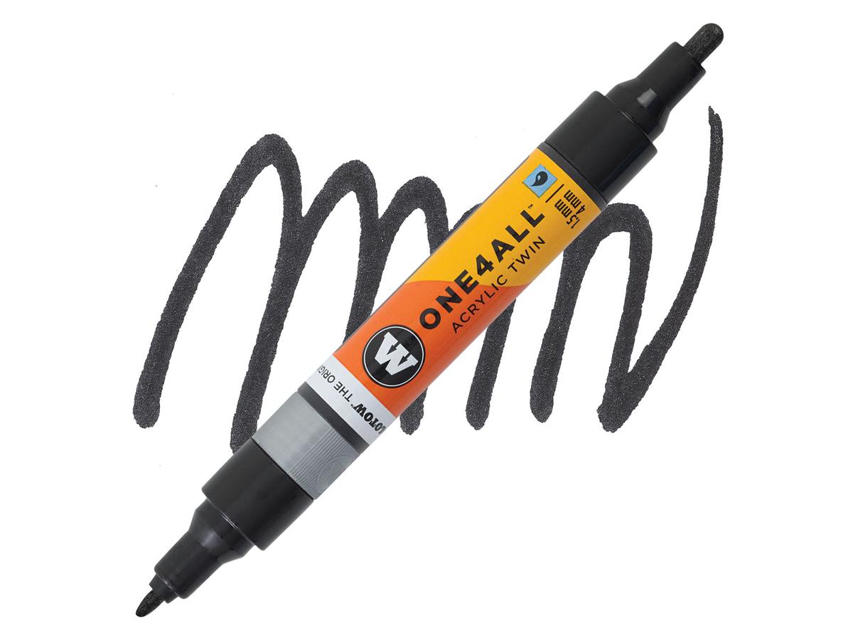 MOLOTOW ONE4ALL TWIN MARKER 223 1,5-4MM METALLIC BLACK 1