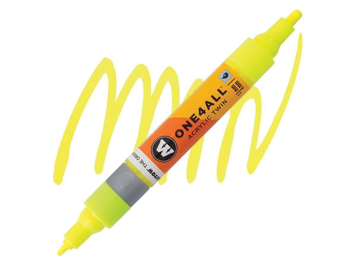 MOLOTOW ONE4ALL TWIN MARKER 220 1,5-4MM NEON YELLOW FLUO 1