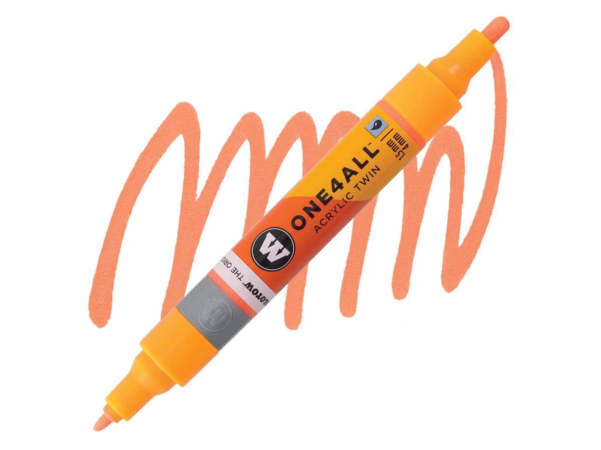 MOLOTOW ONE4ALL TWIN MARKER 218 1,5-4MM NEON ORANGE FLUO 1