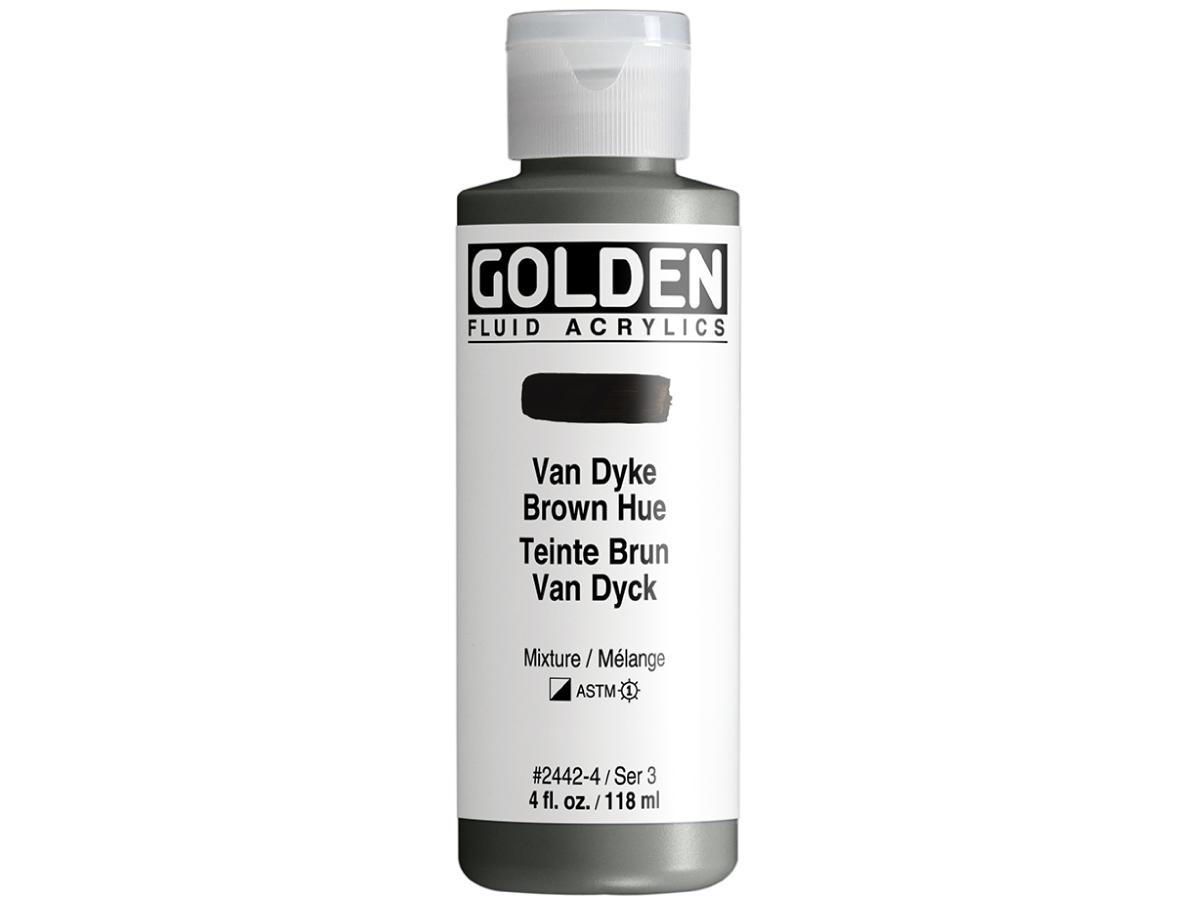 GOLDEN FLUID ACRYL 119ML S3 442 HIST. VANDYKE-BRAUN FARBTON 1