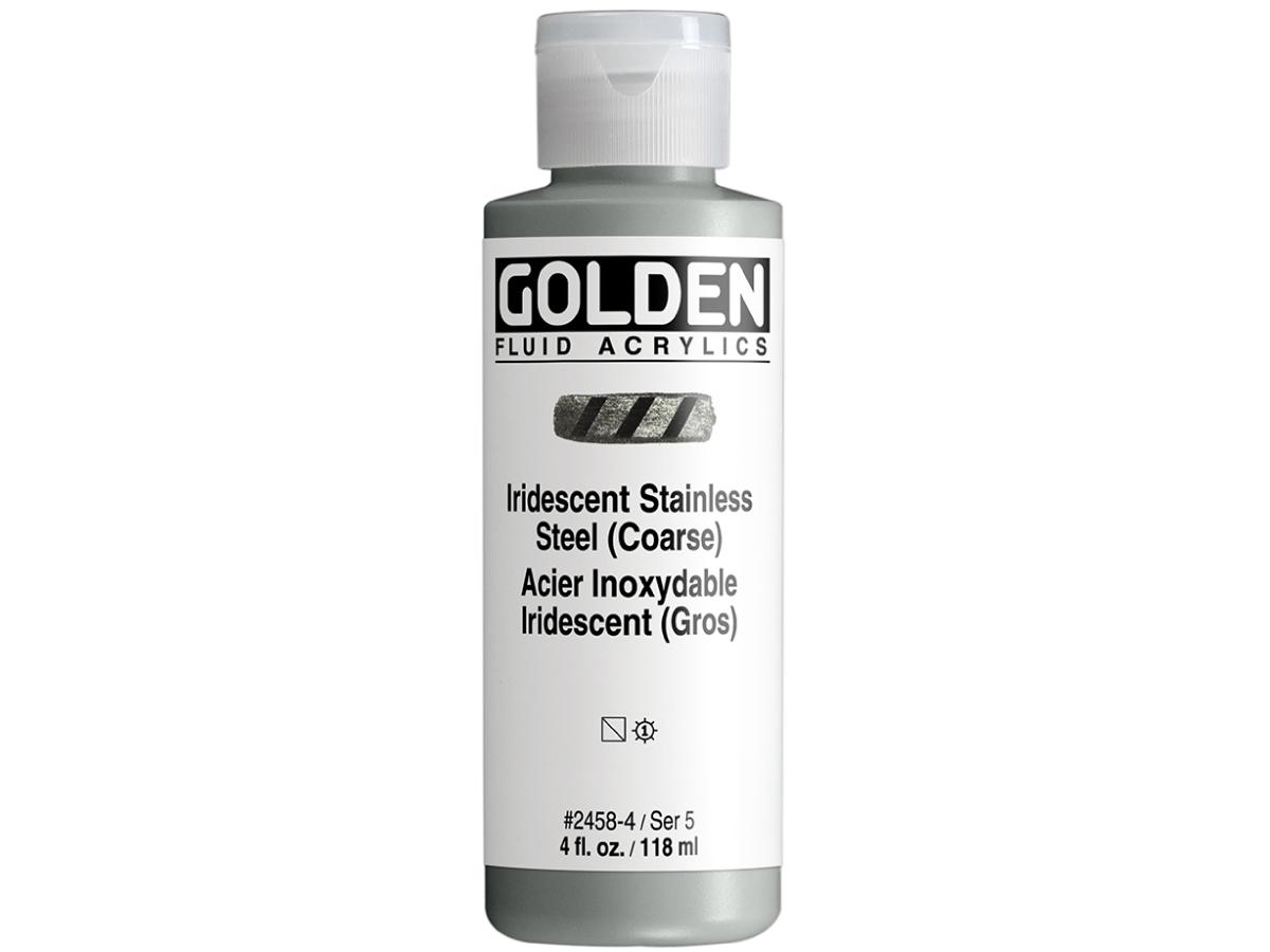 GOLDEN FLUID ACRYL 119ML S5 458 EDELSTAHL IRIS. (GROB) 1
