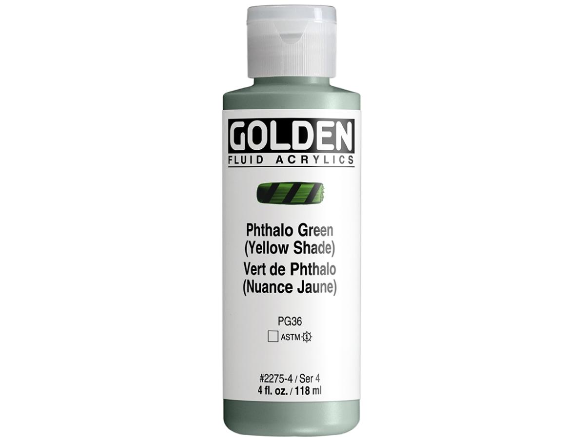 GOLDEN FLUID ACRYL 119ML S4 275 PHTHALOGRÜN GELBTON 1