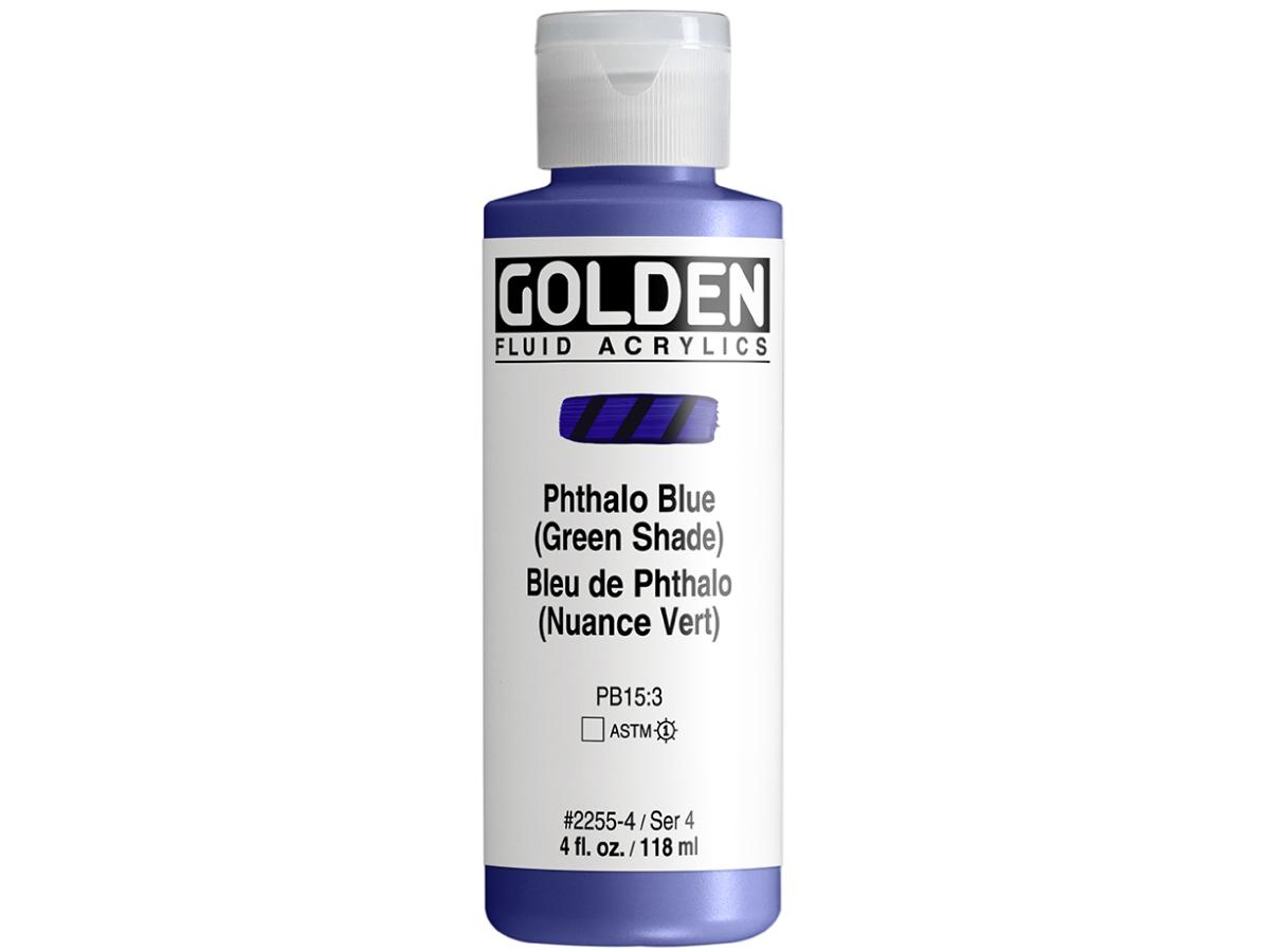 GOLDEN FLUID ACRYL 119ML S4 255 PHTHALOBLAU GRÜNTON 1