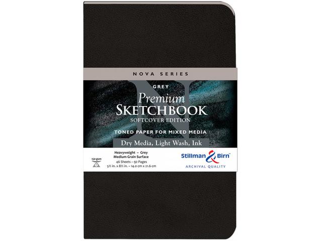 STILLMAN & BIRN NOVA-GREY SOFTCOVER 14,0X21,6CM PORTRAIT 150 1