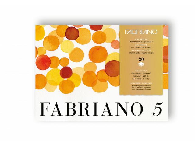FABRIANO DISEGNO 5 AQUARELLBLOCK 23x31CM GRAIN FIN 4S. 1