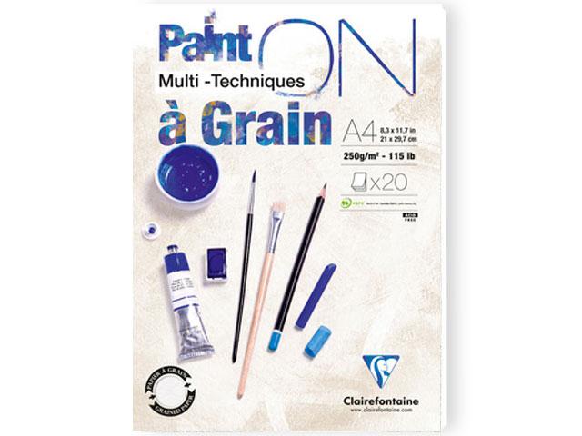 CLAIREFONTAINE PAINT-ON A4 A GRAIN  BLOCK 250GR 20 BLATT 1