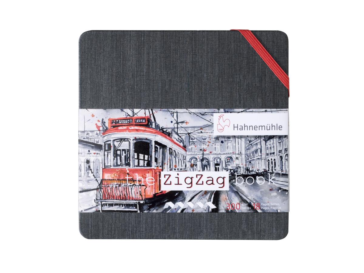 HAHNMÜHLE AQUARELLPAPIER 300GRAMM LEPORELLO 5X5CM ZIGZAG 1