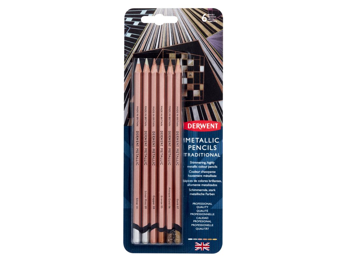 DERWENT METALLIC TRADITIONAL 6ER FARBSTIFTSET 1