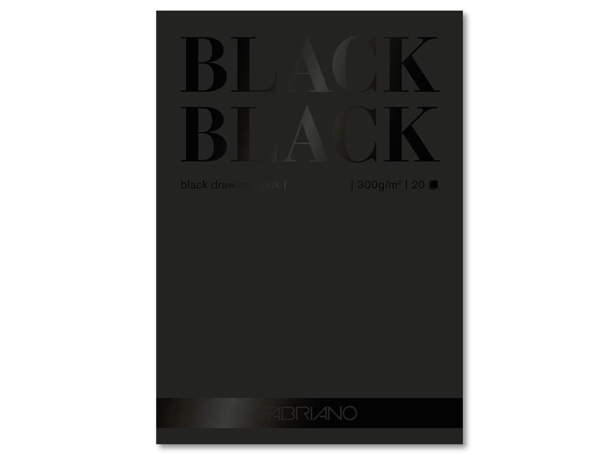 FABRIANO BLACK BLACK BLOCK 20x20CM 300GR. SCHWARZES PAPIER 1