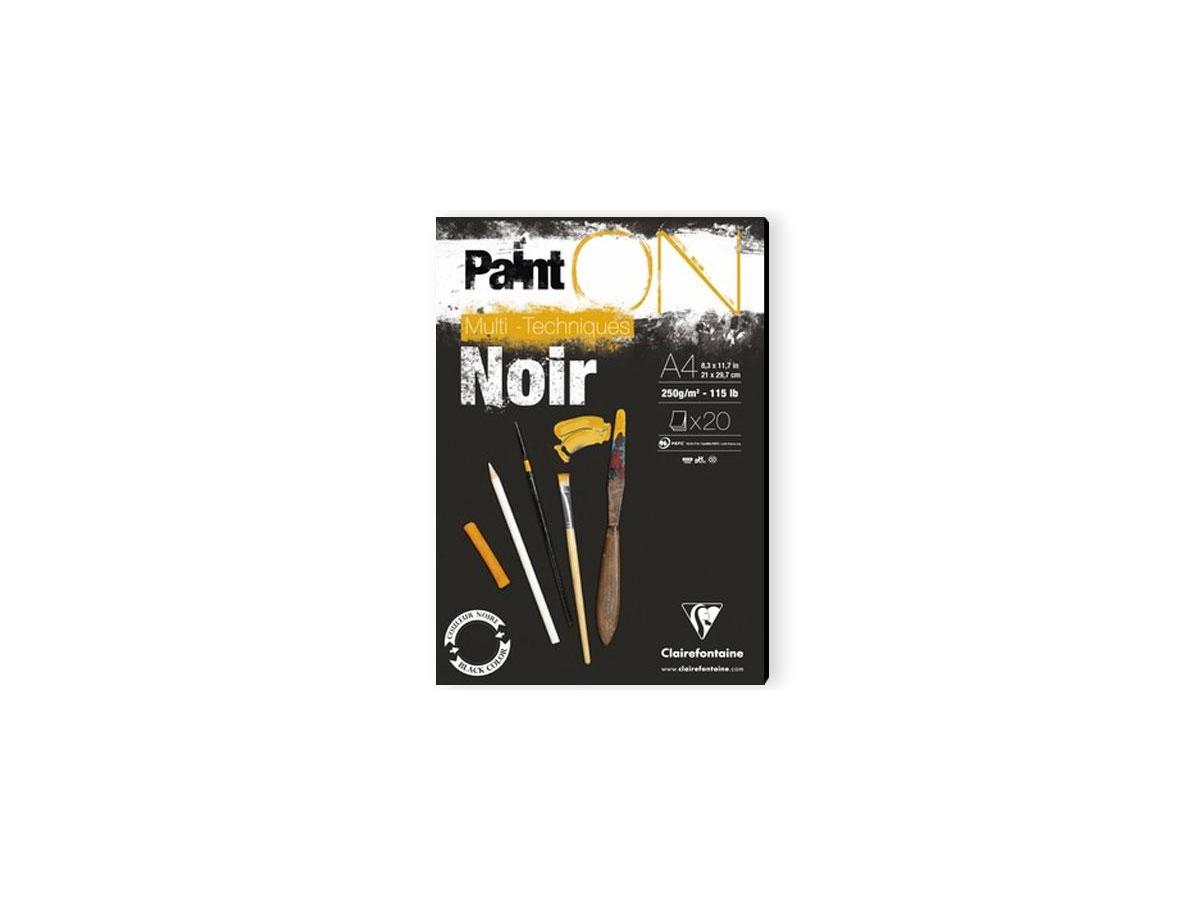 CLAIREFONTAINE PAINT-ON A3 SCHWARZ 250GR BLOCK 20BL 1