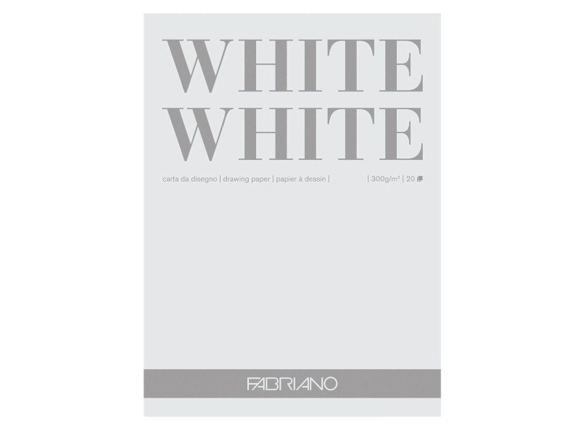 FABRIANO WHITE WHITE BLOCK 29,7x42CM 300GR. WEISSES PAPIER 1