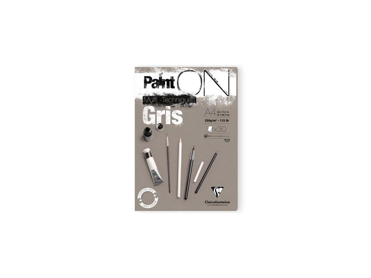 CLAIREFONTAINE PAINT-ON A5 GRAU 250GR BLOCK 30BL 1