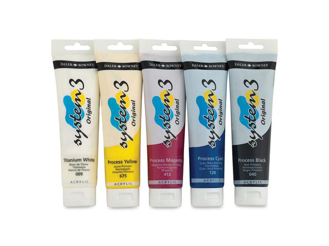 DALER ROWNEY SYSTEM 3 ACRYL SET 150ML 5X 1
